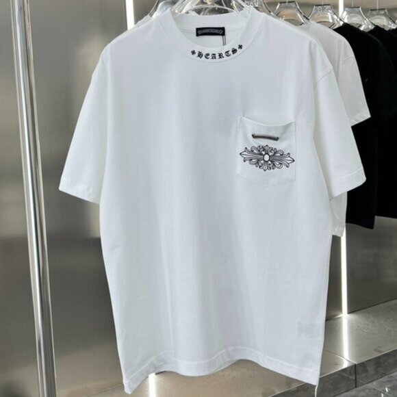 Chrome Hearts Other - Chrome Hearts Big Horseshoe Couple's  Casual Short Sleeve T-Shirt - White